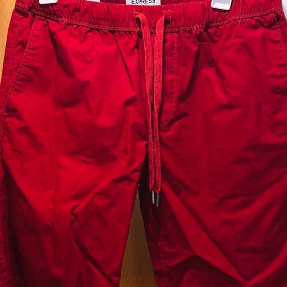 Express Red Cargo Shorts for Men